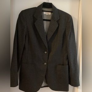 Rodier blazer.  Charcoal black window pane plaid.  Euro size 38